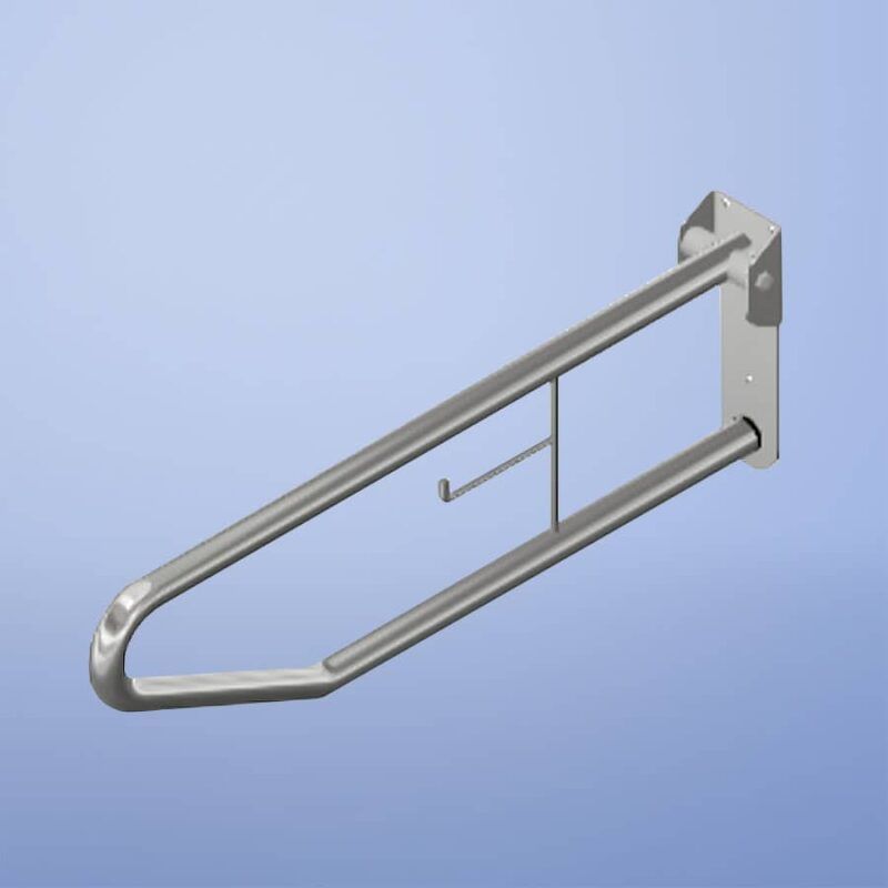 Asidero abatible 760 mm. con portarrollos. Módelo económico