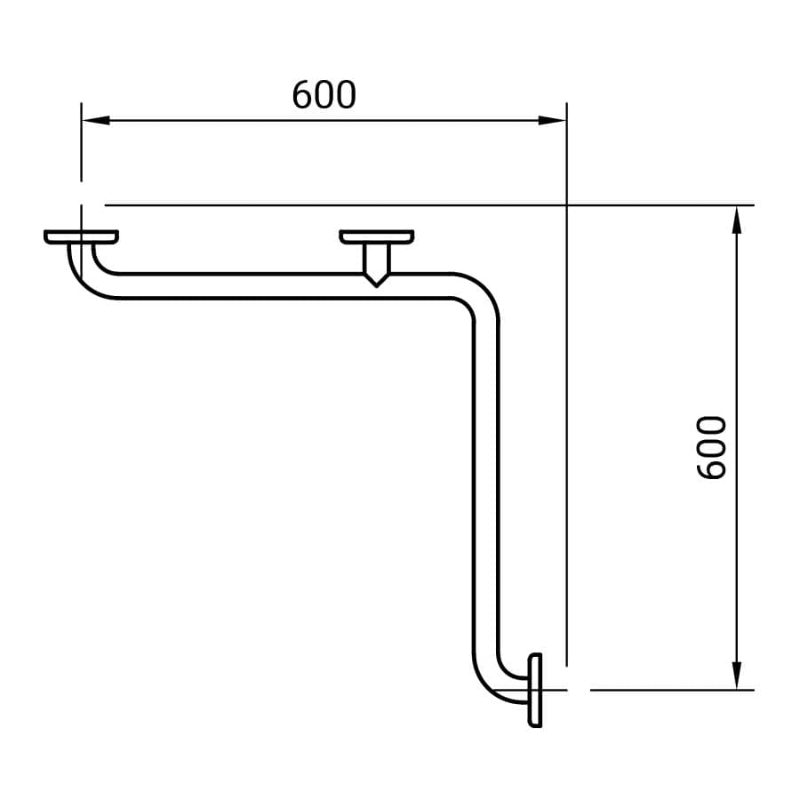 Asidero para rincón 600 x 600 mm - Imagen 2