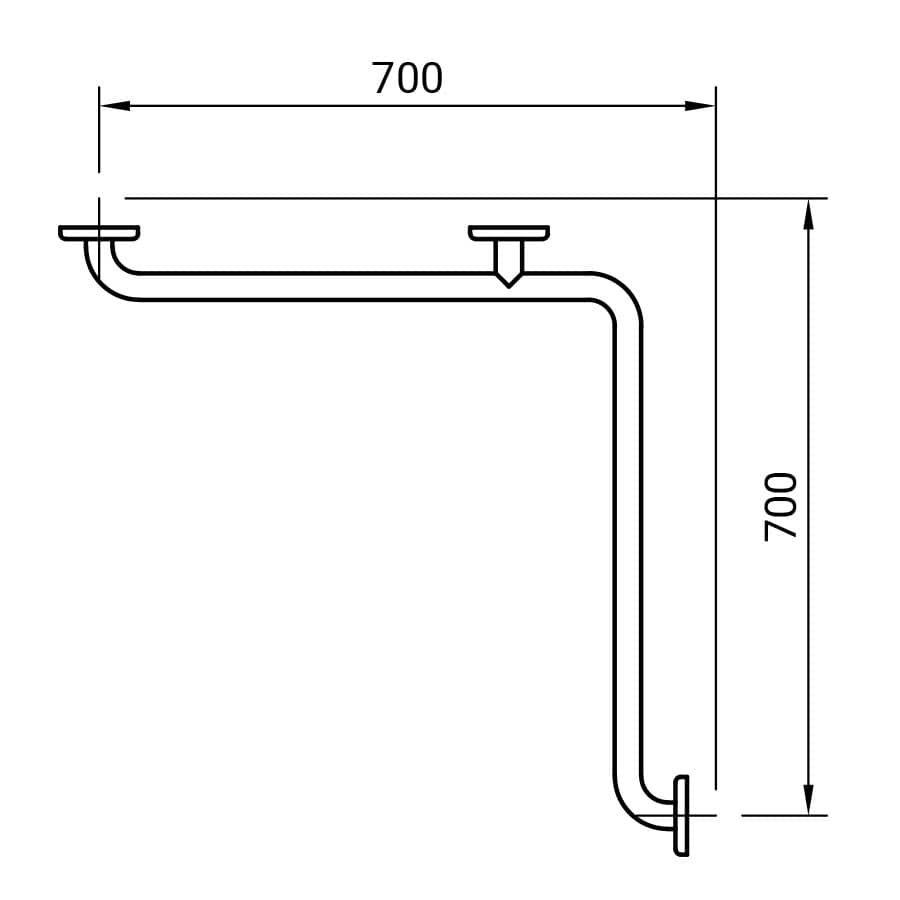 Asidero para rincón 700 x 700 mm - Imagen 2