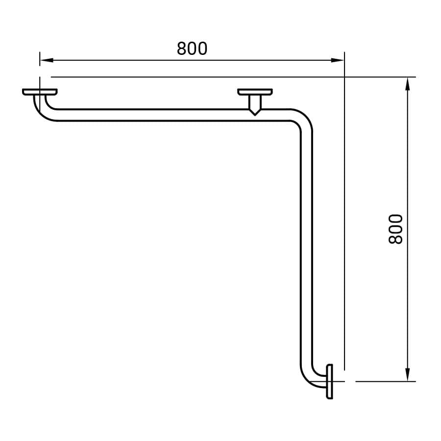 Asidero para rincón 800 x 800 mm - Imagen 2