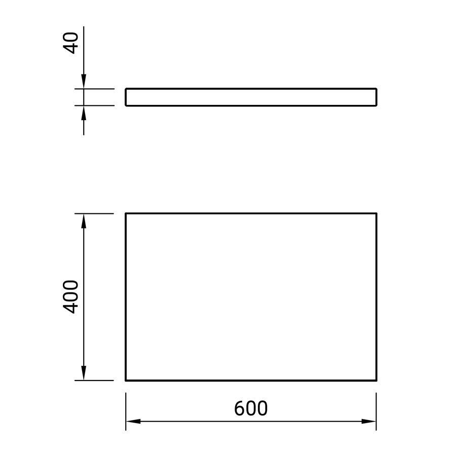 Tabla de polietileno blanco 600x400x40mm - Imagen 2