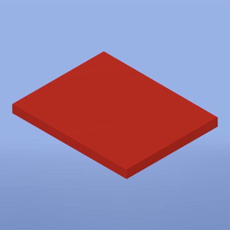 Tabla de polietileno rojo 400x500x40mm
