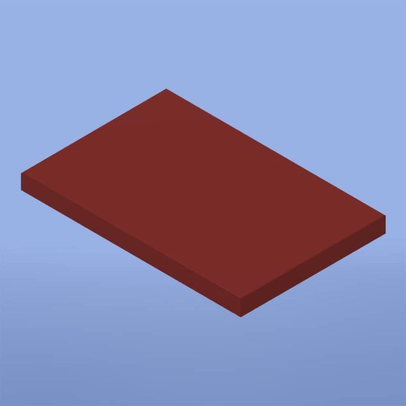 Tabla de polietileno rojo oscuro 330x500x40mm